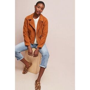ett:twa by Anthropologie Brown Faux Suede Jacket